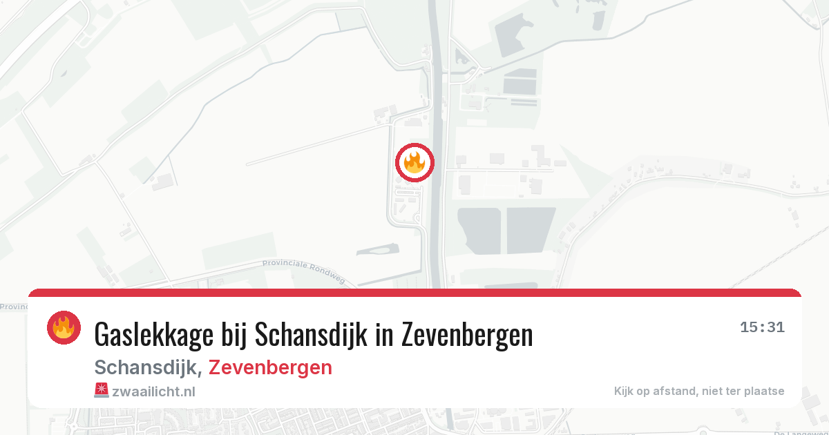 Gaslekkage bij Schansdijk in Zevenbergen — 23 jun 2026