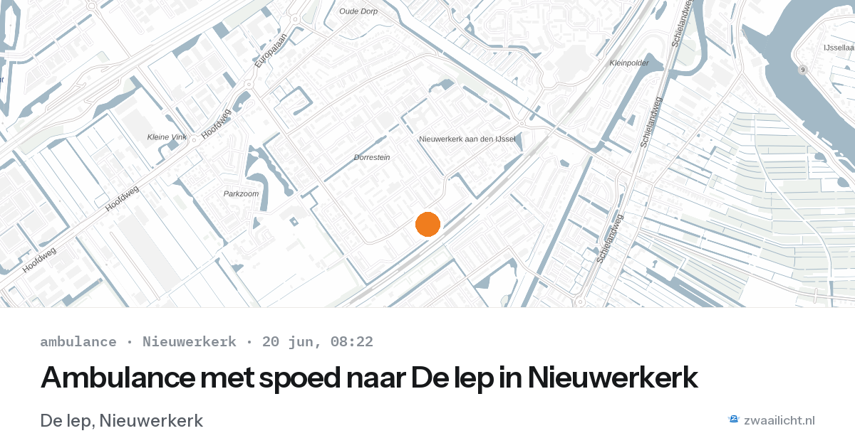 Ambulance met spoed naar De Iep in Nieuwerkerk — 20 jun 2026