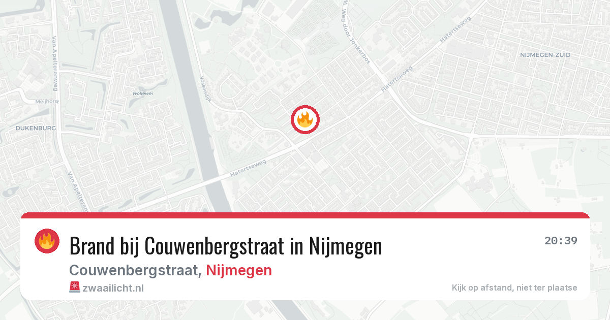 Brand bij Couwenbergstraat in Nijmegen — 8 aug 2026