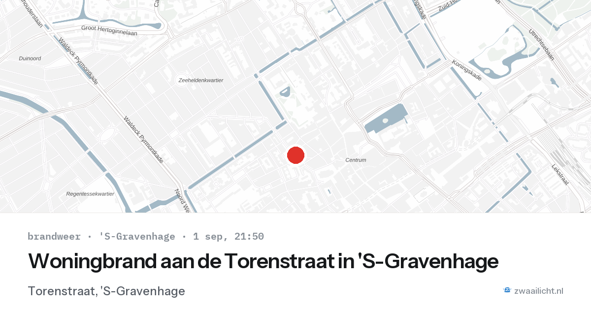 Woningbrand aan de Torenstraat in 'S-Gravenhage — 1 sep 2026