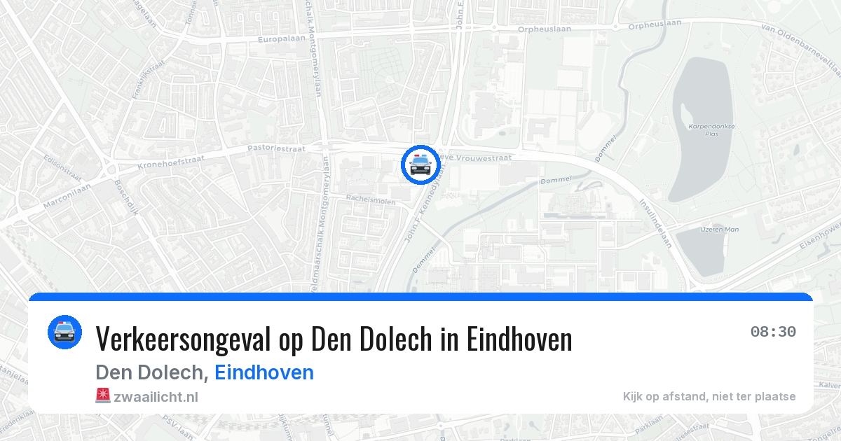 Verkeersongeval op Den Dolech in Eindhoven — 18 jun 2026