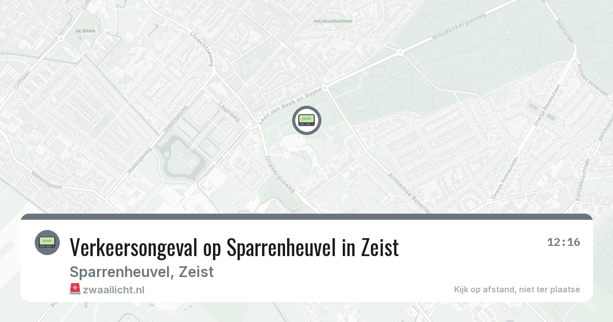 Verkeersongeval op Sparrenheuvel in Zeist — 5 feb 2026