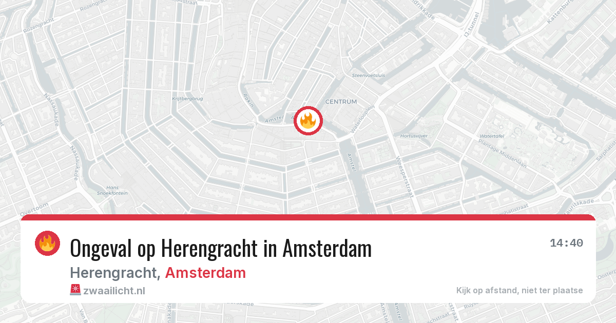 Ongeval op Herengracht in Amsterdam — 24 jun 2026