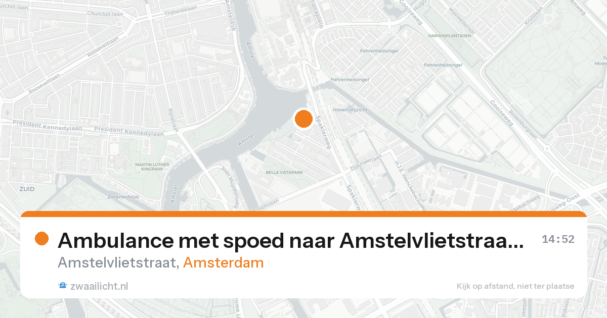 Ambulance met spoed naar Amstelvlietstraat in Amsterdam — 16 aug 2026