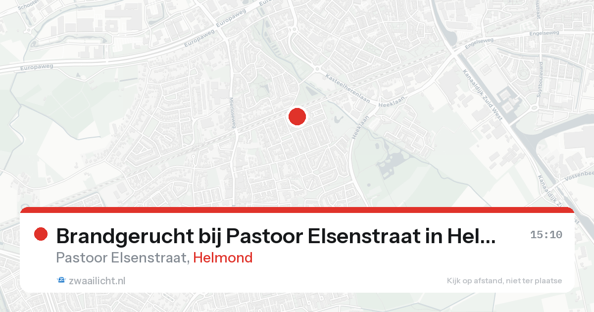 Brandgerucht bij Pastoor Elsenstraat in Helmond — 25 aug 2026