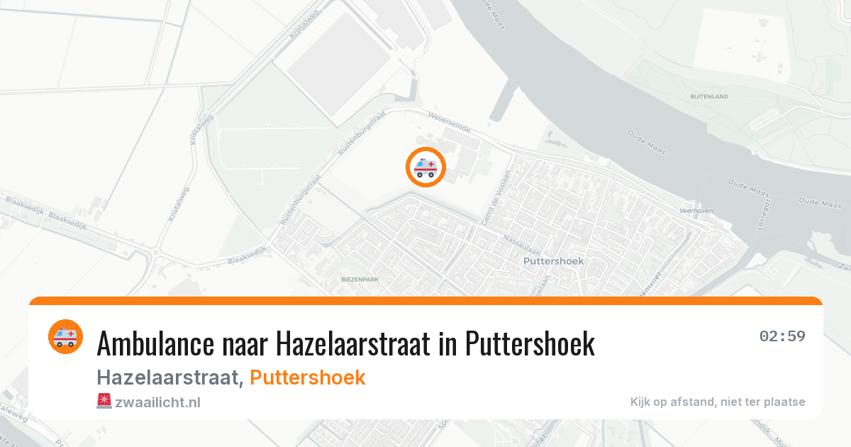 Ambulance naar Hazelaarstraat in Puttershoek — 5 jul 2026