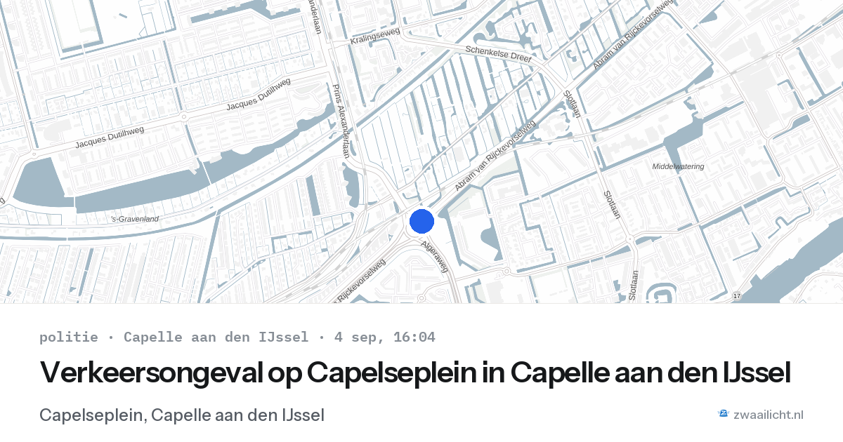 Verkeersongeval op Capelseplein in Capelle aan den IJssel — 4 sep 2026