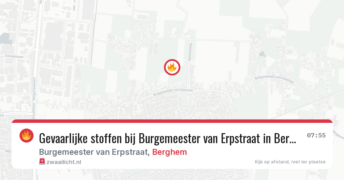 Gevaarlijke stoffen bij Burgemeester van Erpstraat in Berghem — 2 jul 2026