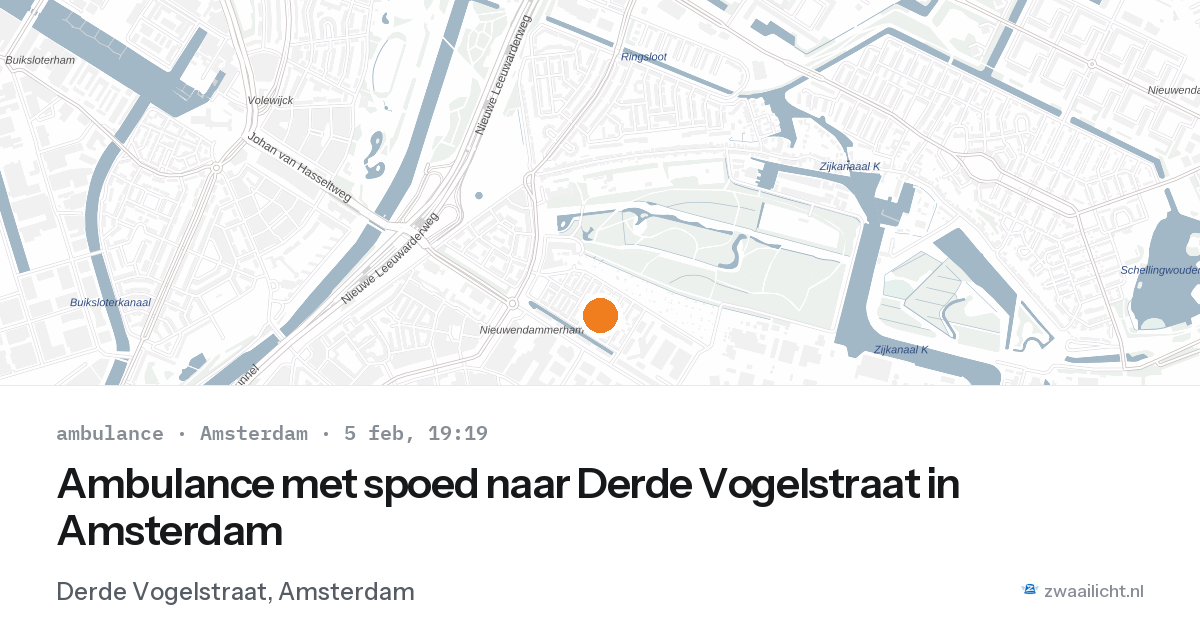 Ambulance met spoed naar Derde Vogelstraat in Amsterdam — 5 feb 2026