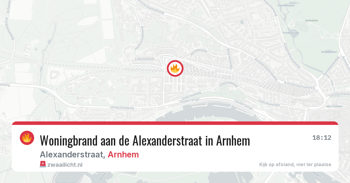 Woningbrand aan de Alexanderstraat in Arnhem — 21 apr 2026