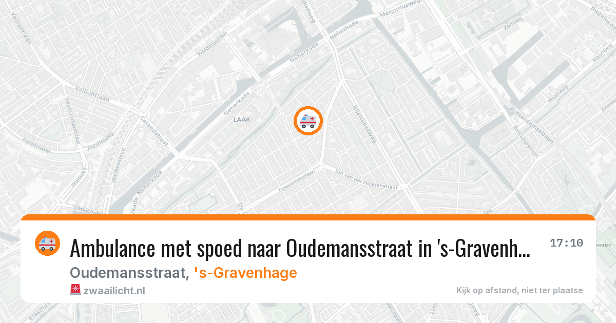Ambulance met spoed naar Oudemansstraat in 's-Gravenhage — 13 aug 2026