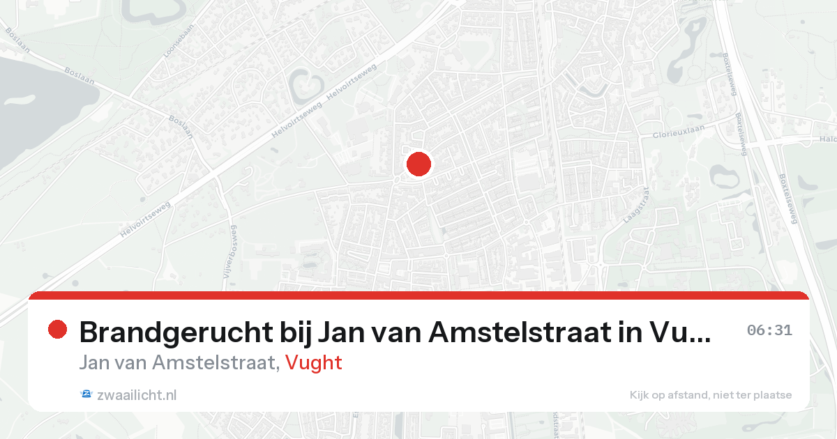 Brandgerucht bij Jan van Amstelstraat in Vught — 24 mei 2026