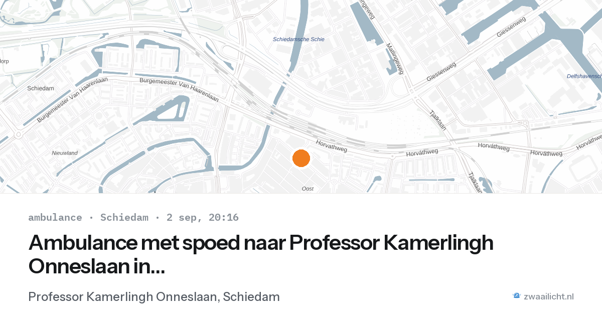 Ambulance met spoed naar Professor Kamerlingh Onneslaan in Schiedam — 2 sep 2026