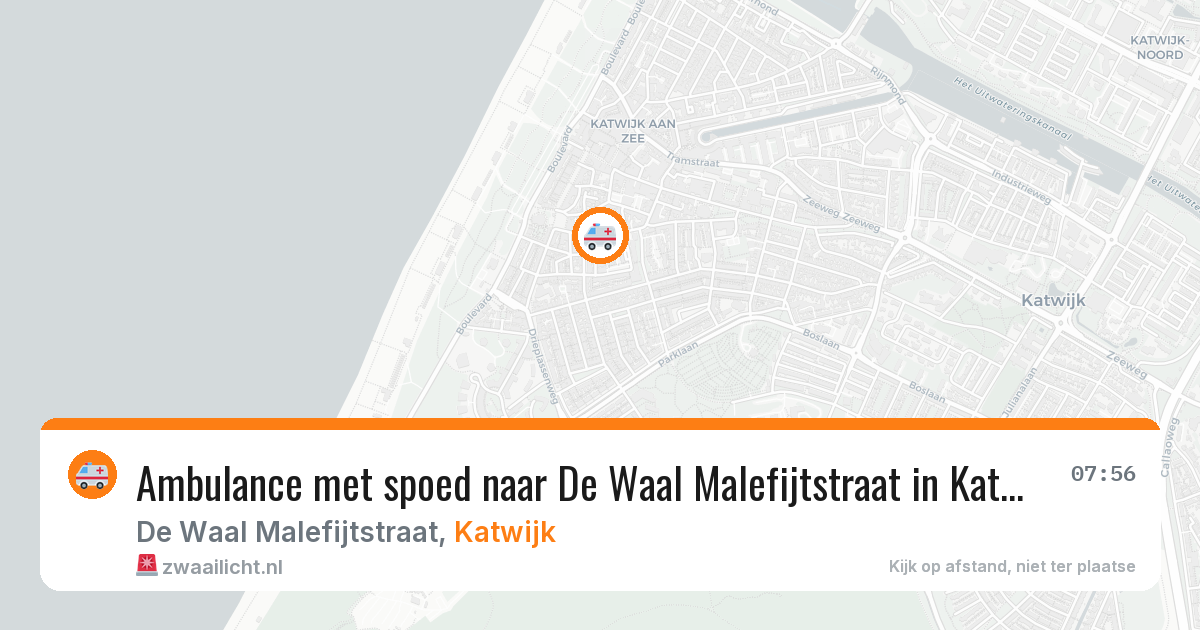 Ambulance met spoed naar De Waal Malefijtstraat in Katwijk — 2 mrt 2026