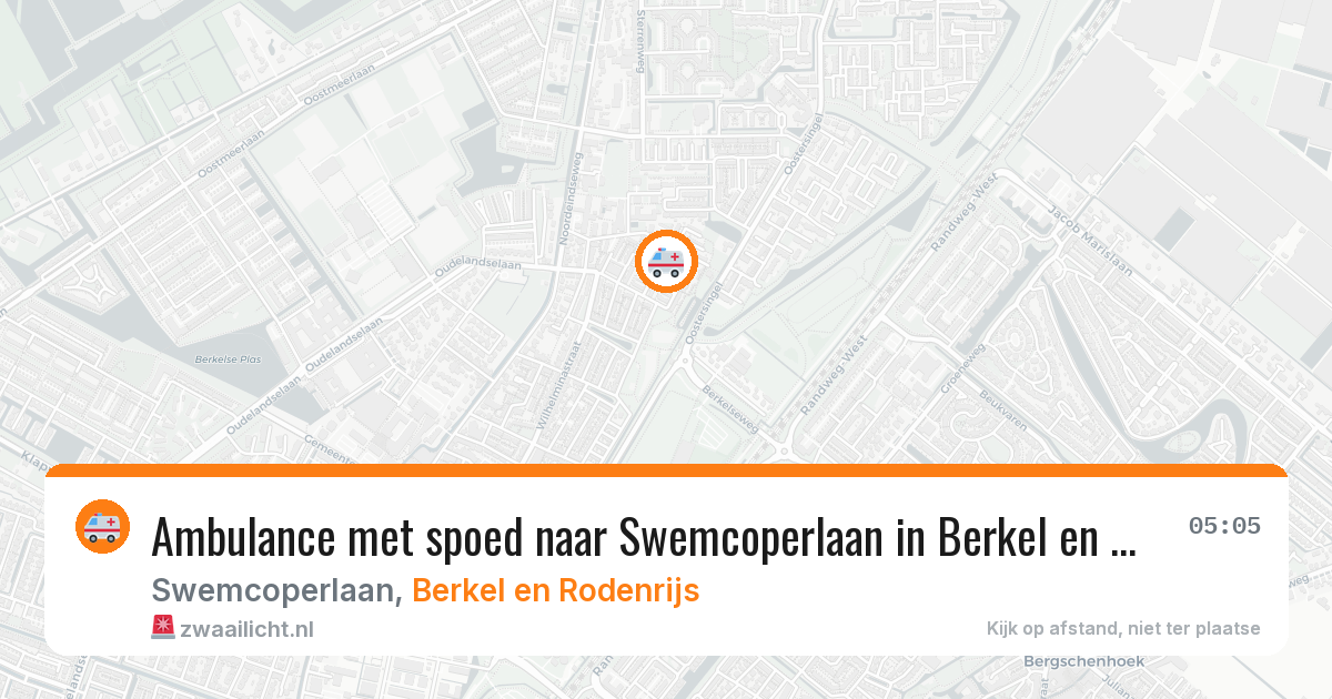 Ambulance met spoed naar Swemcoperlaan in Berkel en Rodenrijs — 5 jul 2026