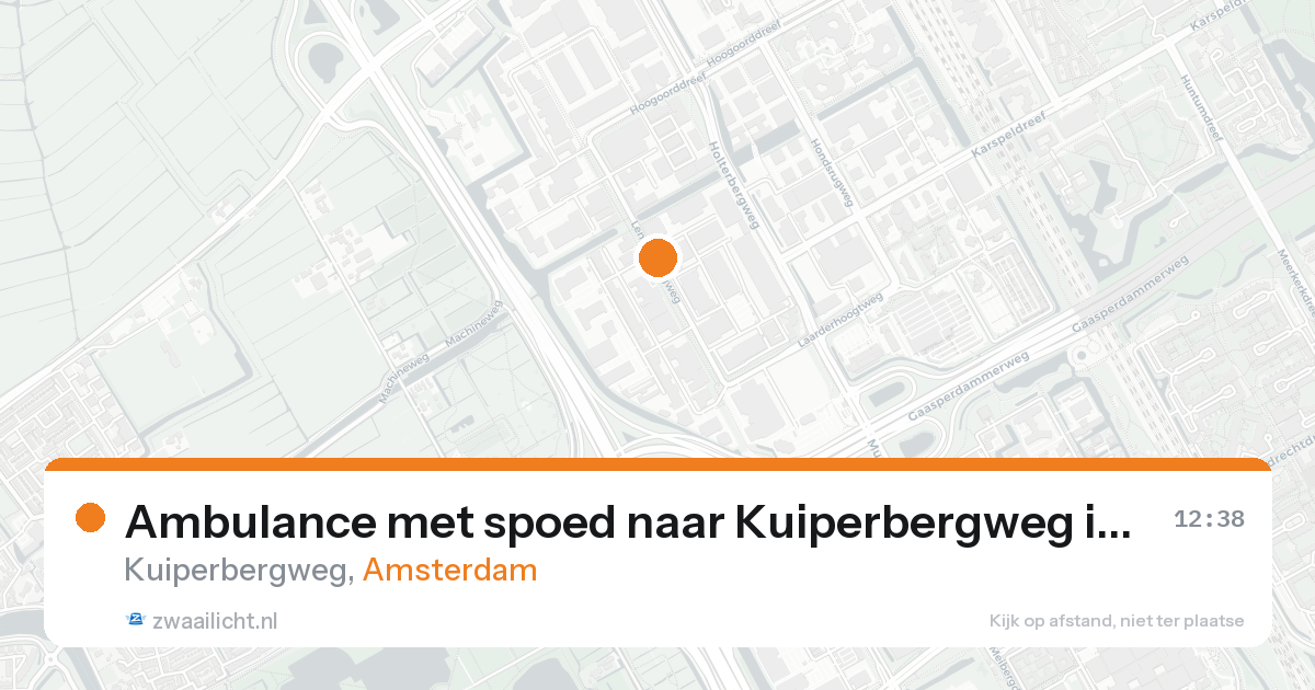 Ambulance met spoed naar Kuiperbergweg in Amsterdam — 16 aug 2026