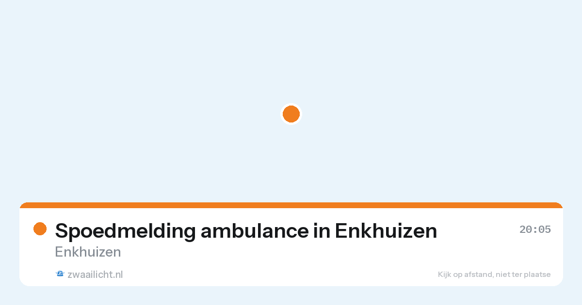 Spoedmelding ambulance in Enkhuizen — 26 aug 2026