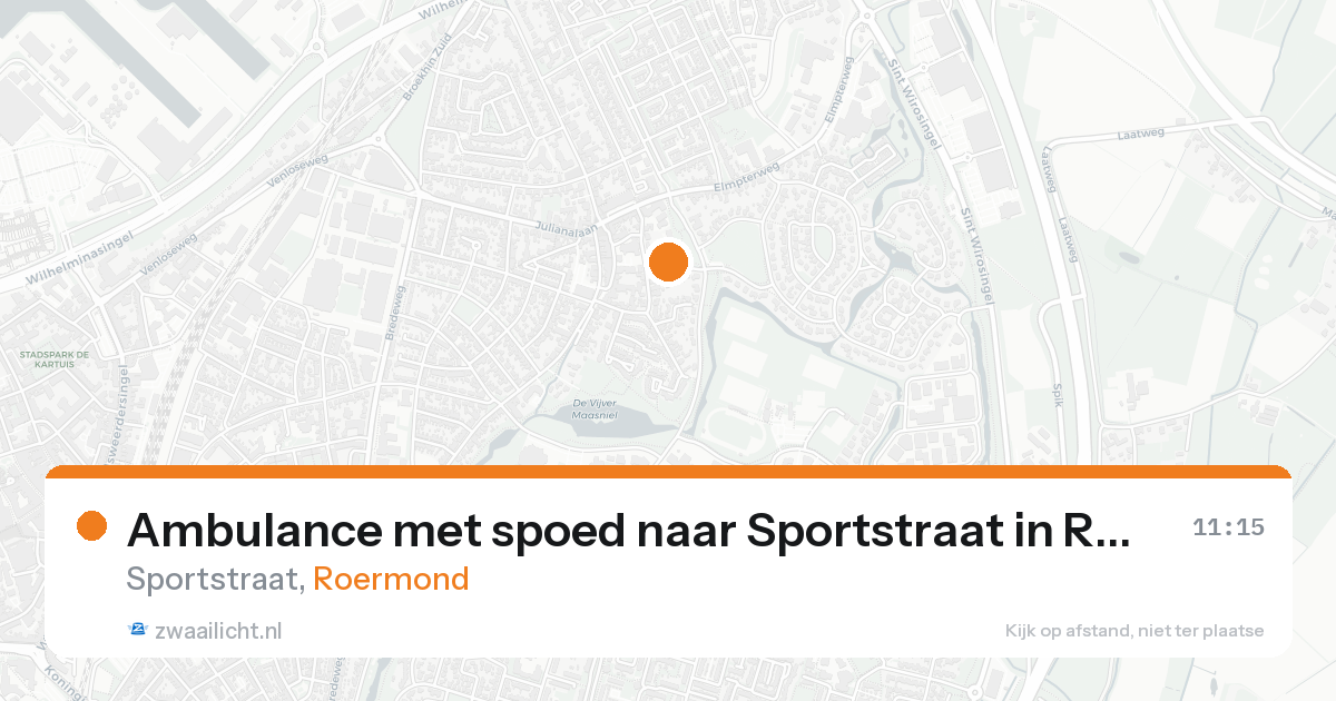 Ambulance met spoed naar Sportstraat in Roermond — 17 aug 2026
