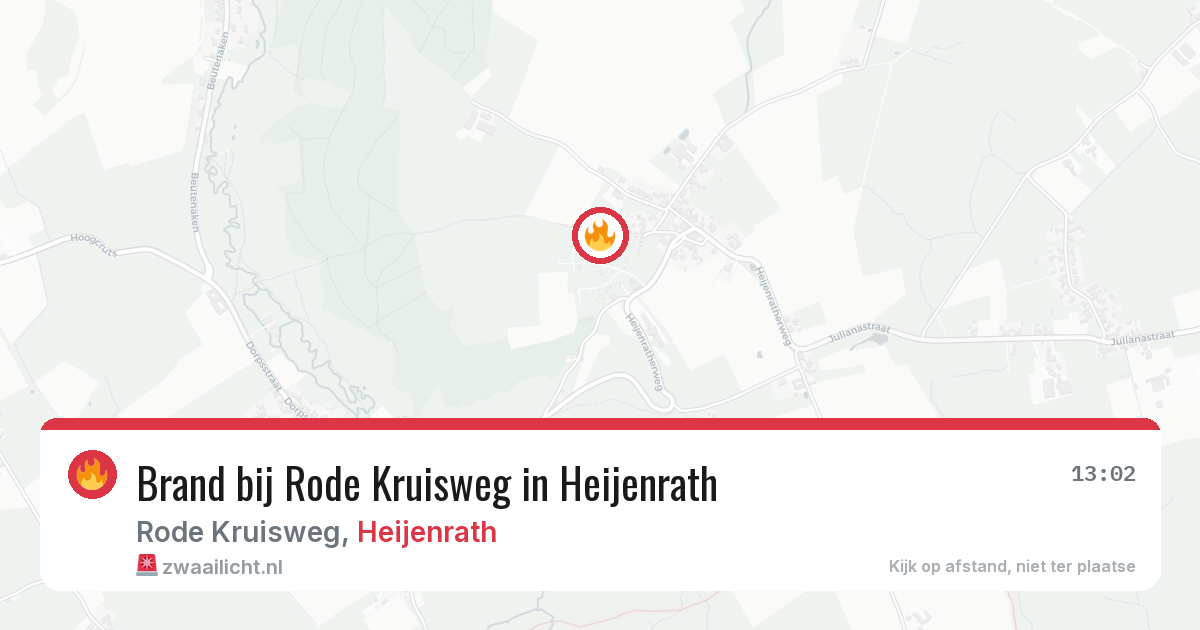 Brand bij Rode Kruisweg in Heijenrath — 19 apr 2026