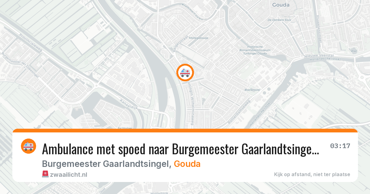 Ambulance met spoed naar Burgemeester Gaarlandtsingel in Gouda — 25 jan 2026