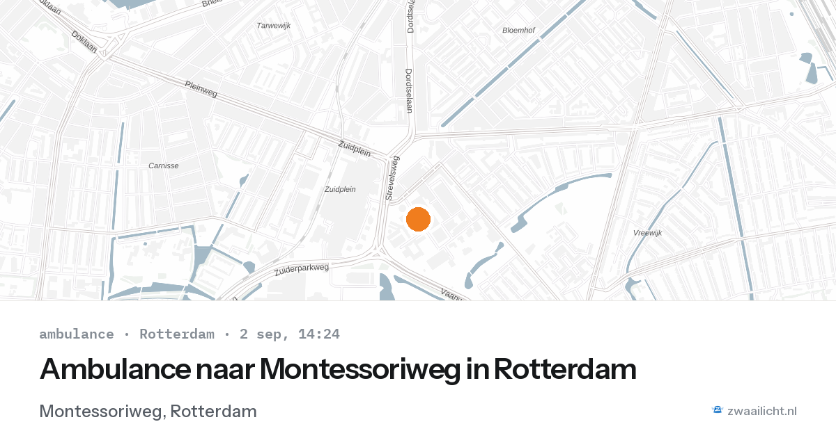 Ambulance naar Montessoriweg in Rotterdam — 2 sep 2026
