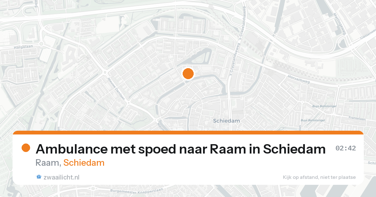 Ambulance met spoed naar Raam in Schiedam — 25 aug 2026