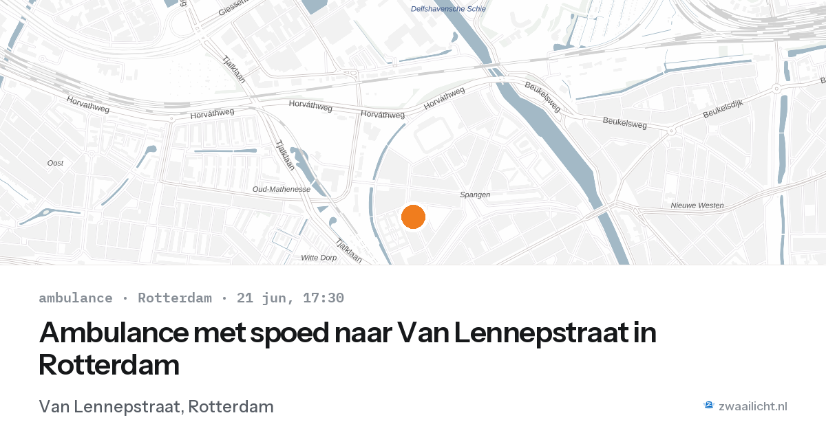 Ambulance met spoed naar Van Lennepstraat in Rotterdam — 21 jun 2026