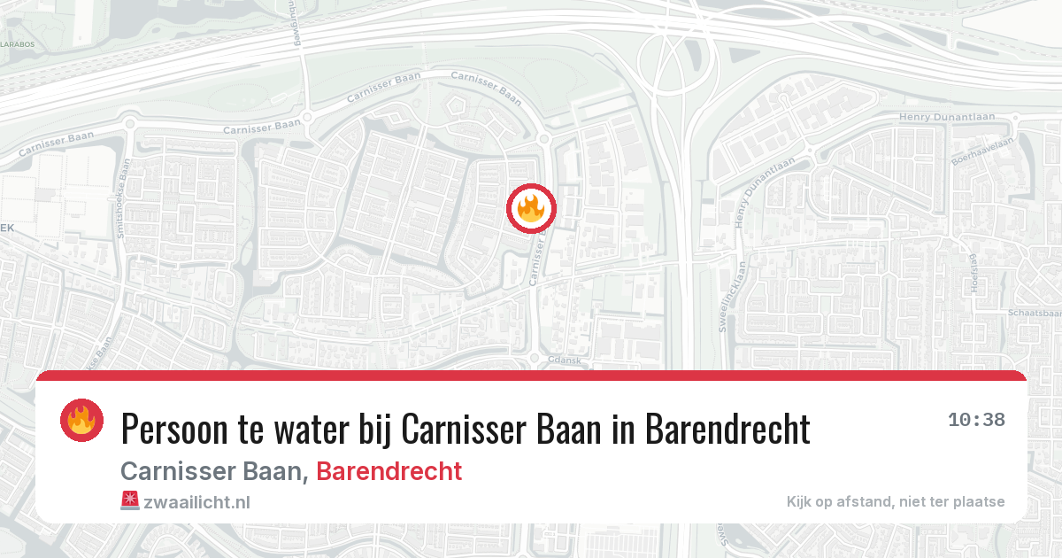 Persoon te water bij Carnisser Baan in Barendrecht — 13 aug 2026