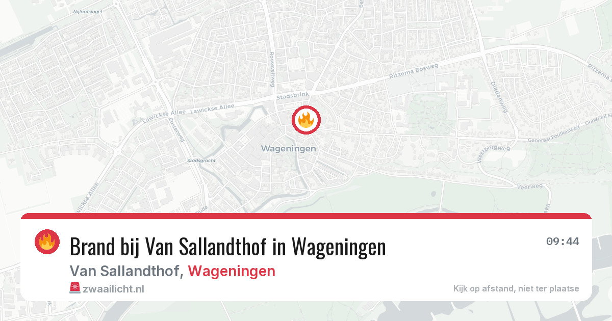 Brand bij Van Sallandthof in Wageningen — 21 jun 2026