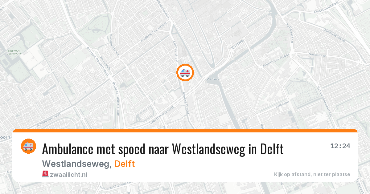 Ambulance met spoed naar Westlandseweg in Delft — 24 jun 2026