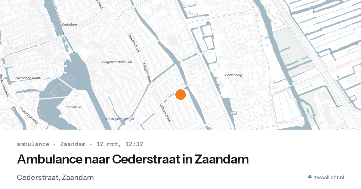 Ambulance naar Cederstraat in Zaandam — 12 mrt 2026
