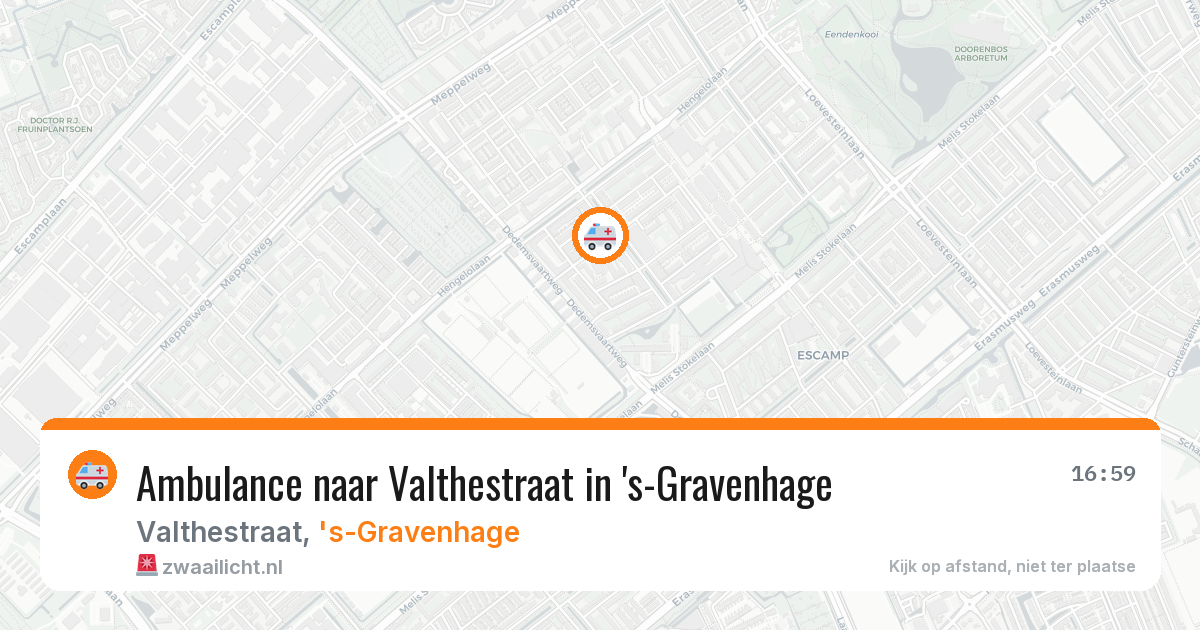 Ambulance naar Valthestraat in 's-Gravenhage — 16 jul 2026