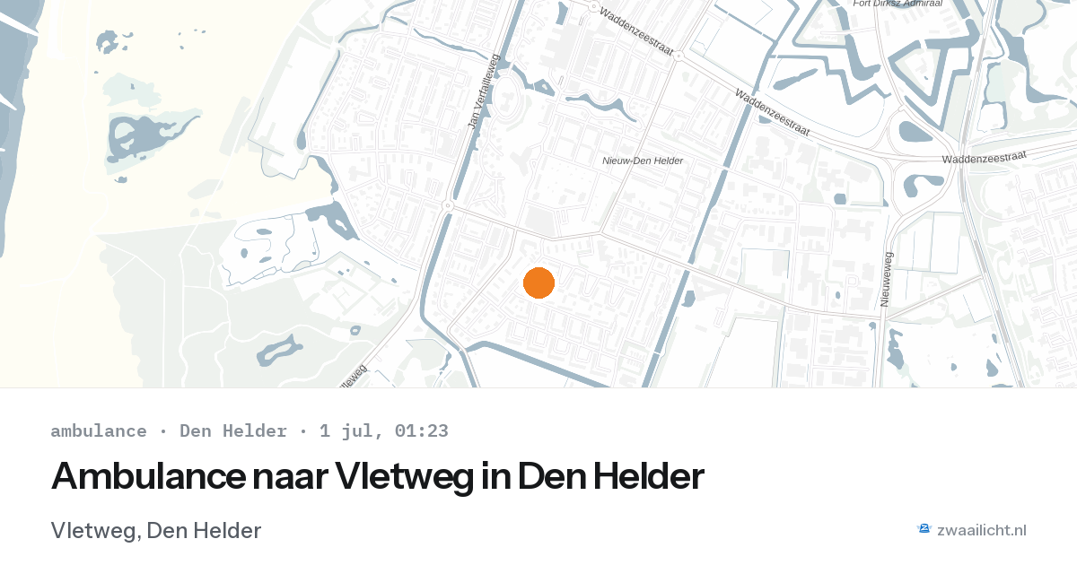 Ambulance naar Vletweg in Den Helder — 30 jun 2026