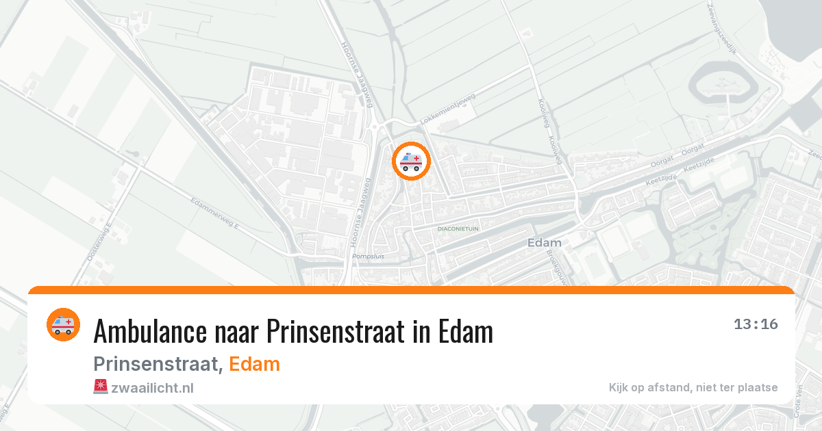 Ambulance naar Prinsenstraat in Edam — 14 aug 2026