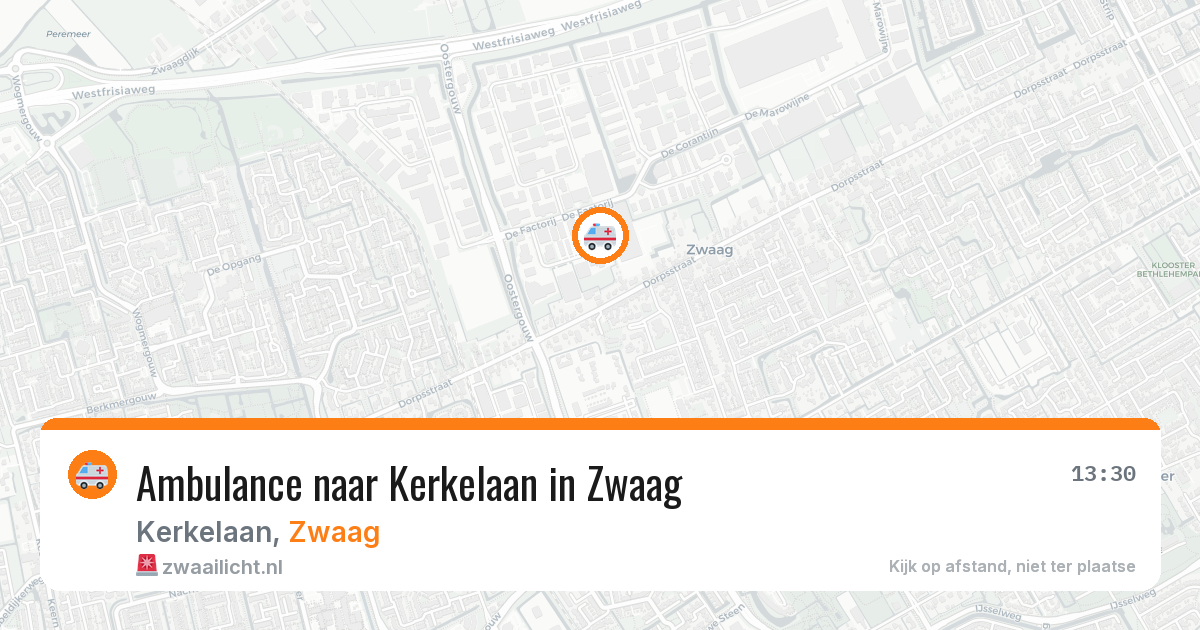 Ambulance naar Kerkelaan in Zwaag — 6 aug 2026
