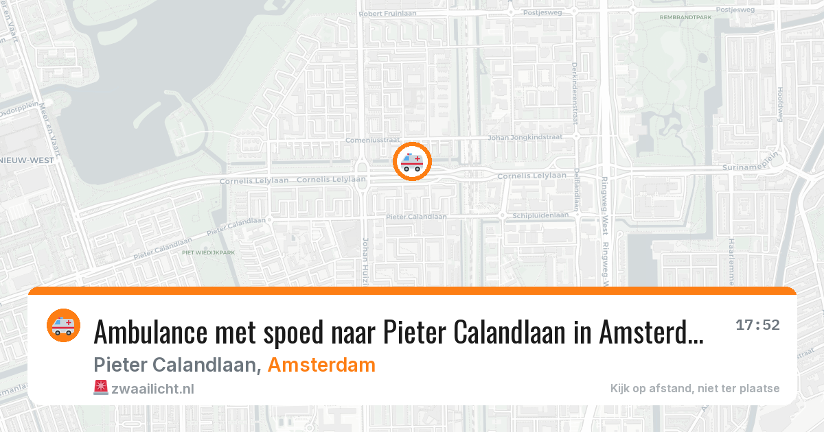 Ambulance met spoed naar Pieter Calandlaan in Amsterdam — 31 mrt 2026