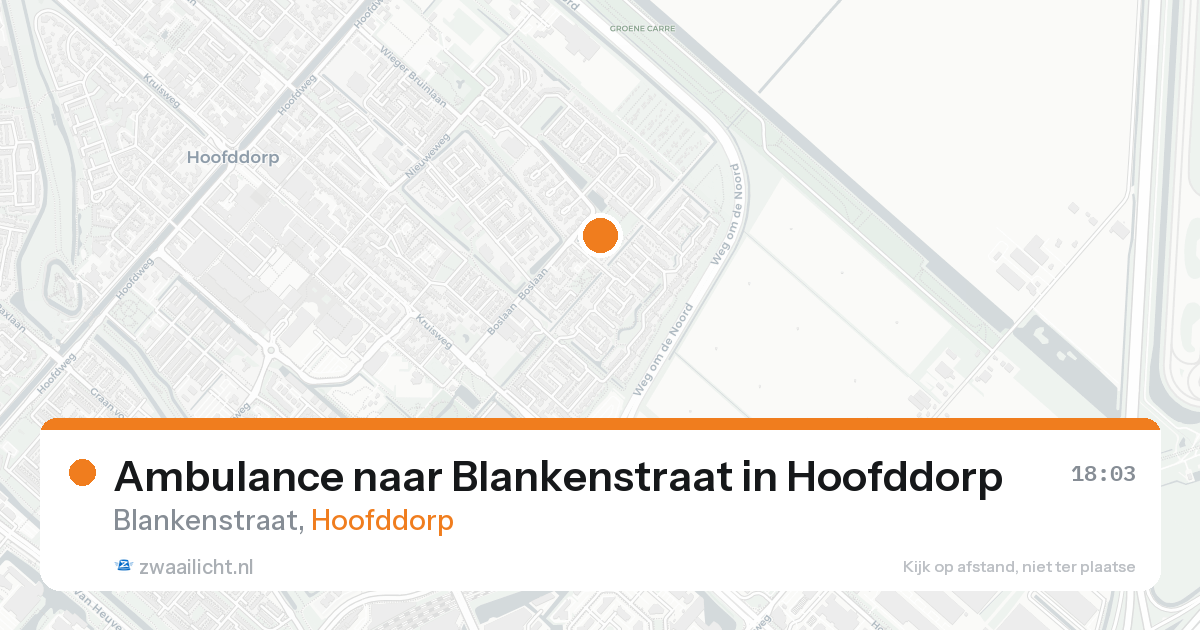 Ambulance naar Blankenstraat in Hoofddorp — 16 aug 2026