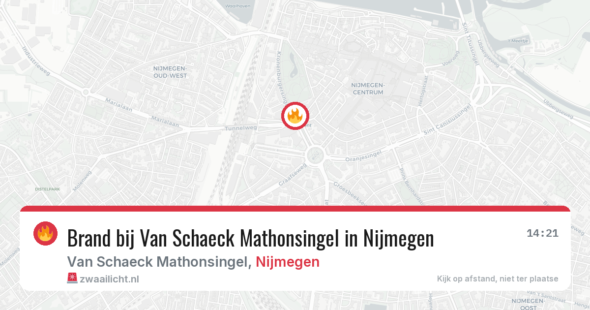 Brand bij Van Schaeck Mathonsingel in Nijmegen — 18 jun 2026