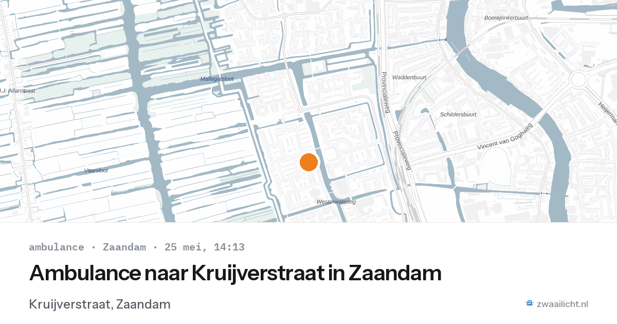 Ambulance naar Kruijverstraat in Zaandam — 25 mei 2026