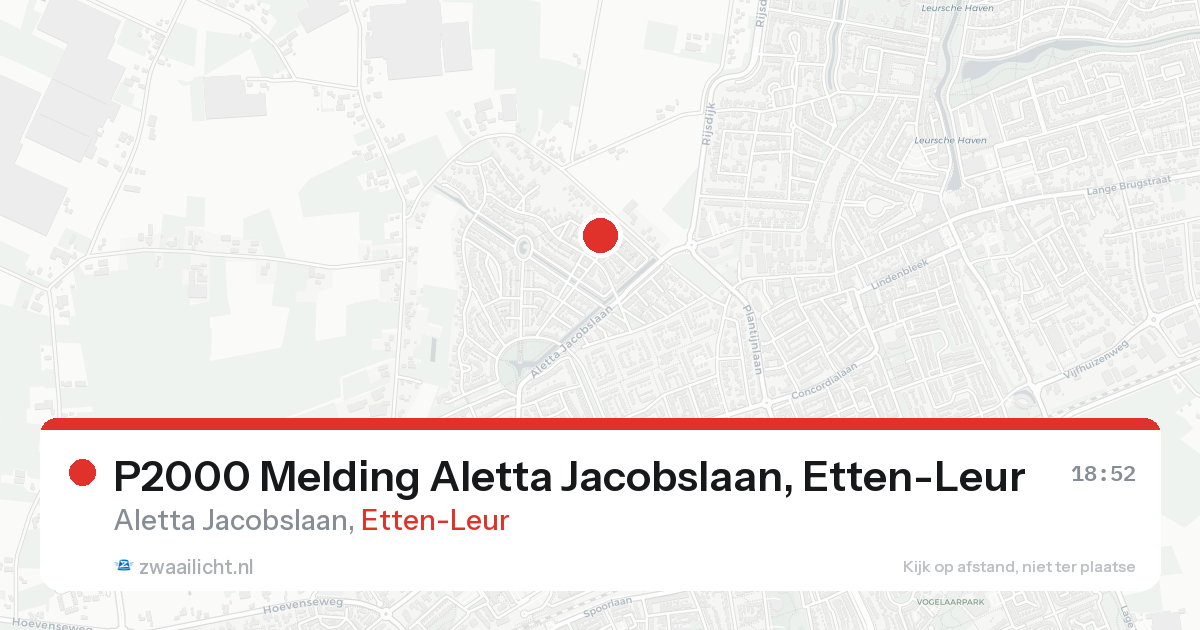 P2000 Melding Aletta Jacobslaan, Etten-Leur — 30 jan 2026