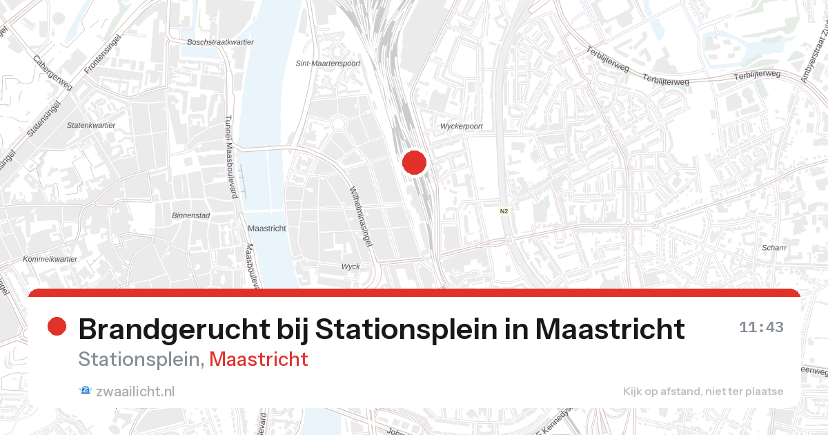 Brandgerucht bij Stationsplein in Maastricht — 10 aug 2026
