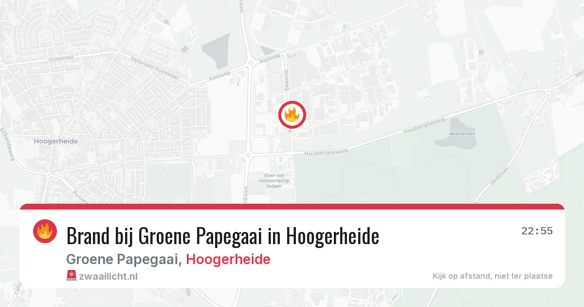 Brand bij Groene Papegaai in Hoogerheide — 9 jul 2026