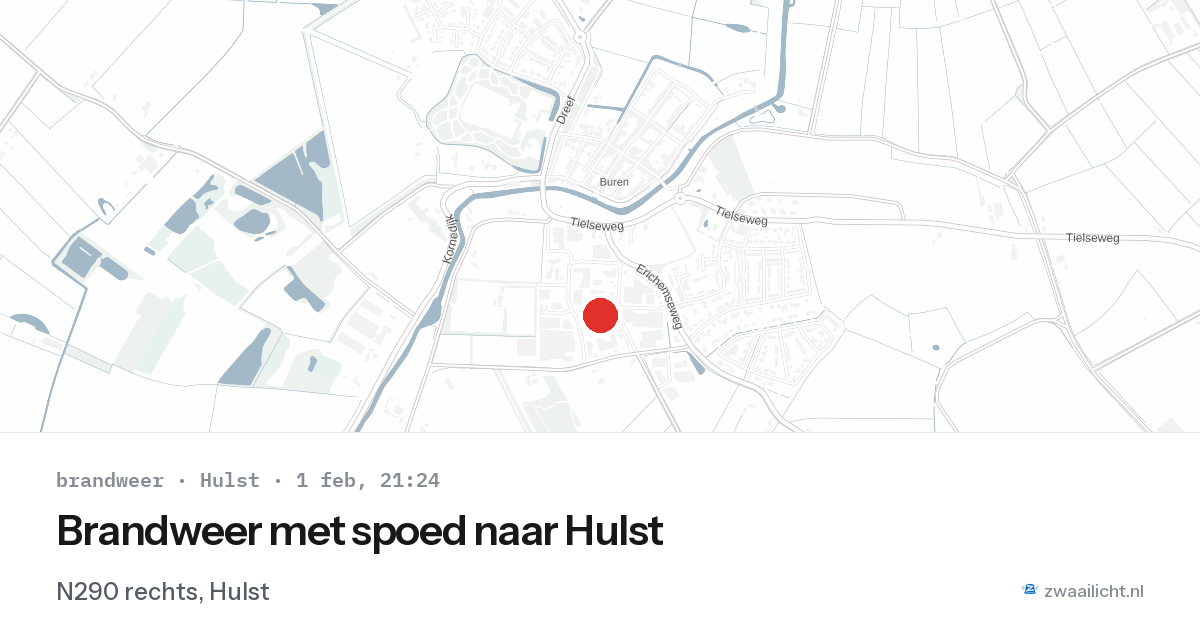 Brandweer met spoed naar Hulst — 1 feb 2026 | 🚨 Zwaailicht.nl