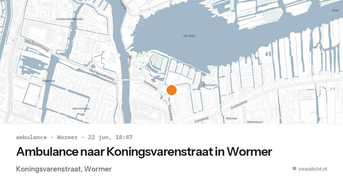 Ambulance naar Koningsvarenstraat in Wormer — 22 jun 2026