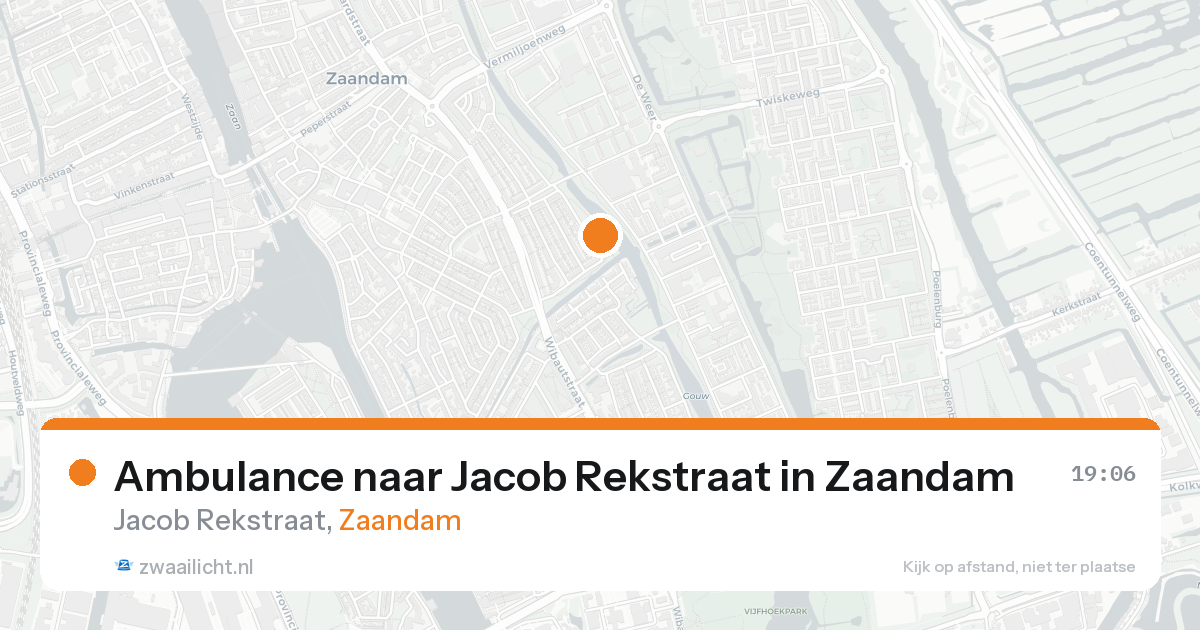 Ambulance naar Jacob Rekstraat in Zaandam — 16 aug 2026