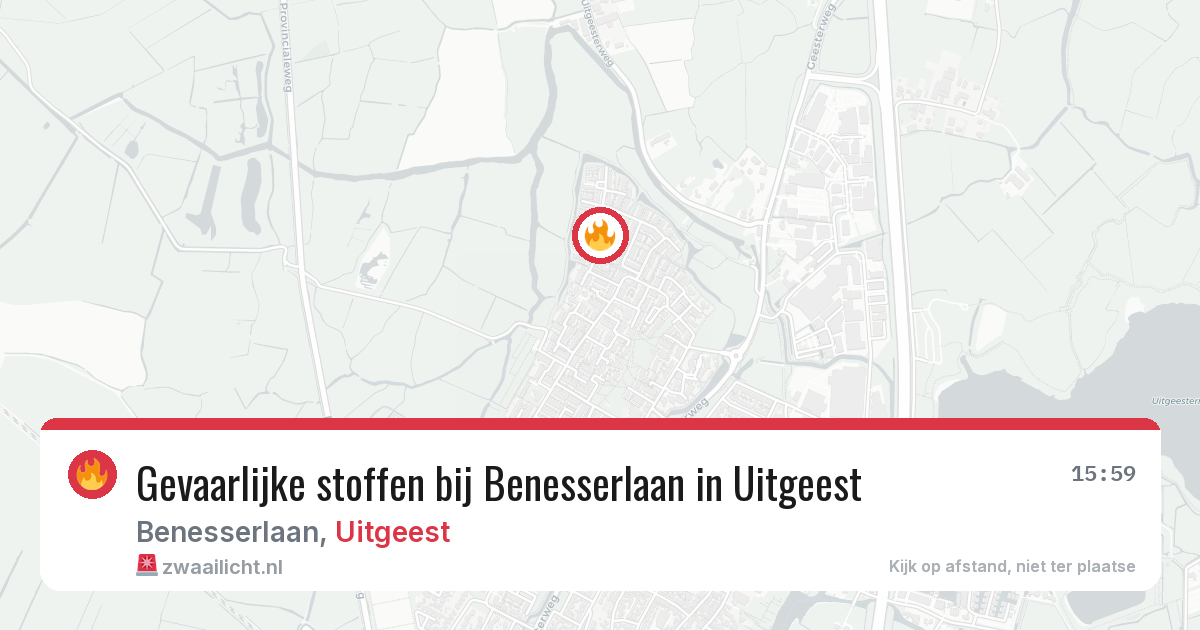Gevaarlijke stoffen bij Benesserlaan in Uitgeest — 20 jul 2026