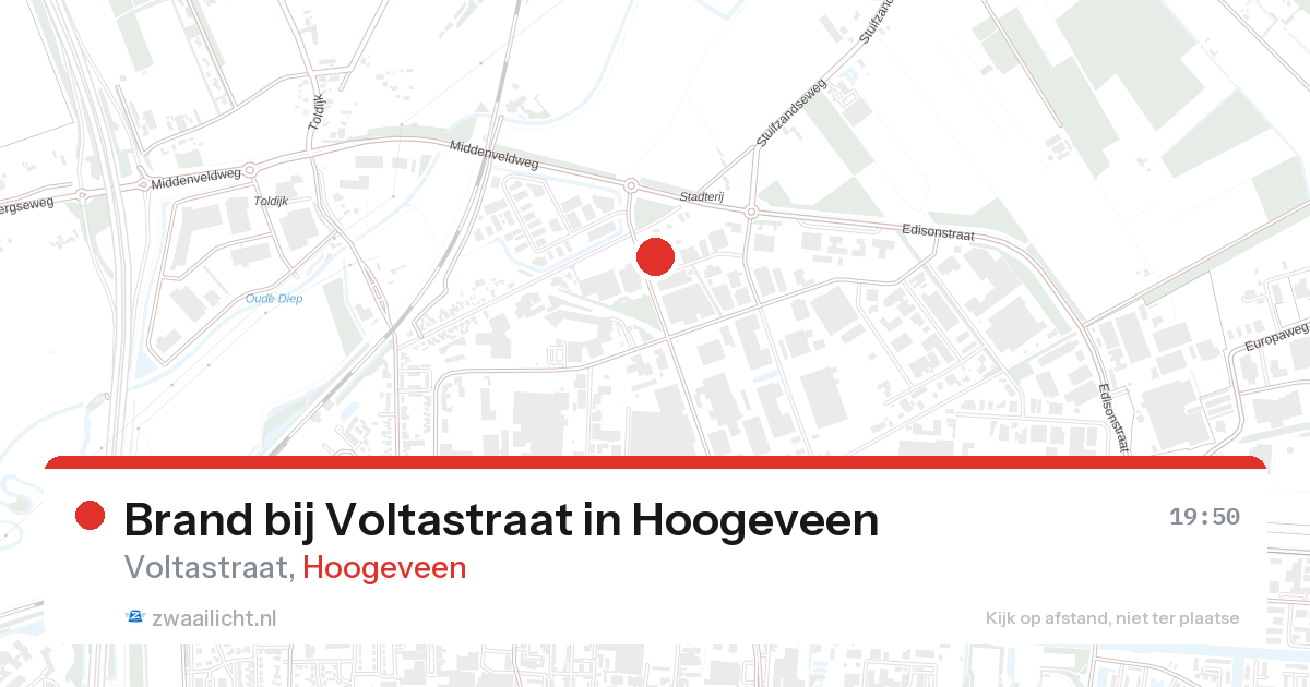Brand bij Voltastraat in Hoogeveen — 22 aug 2026