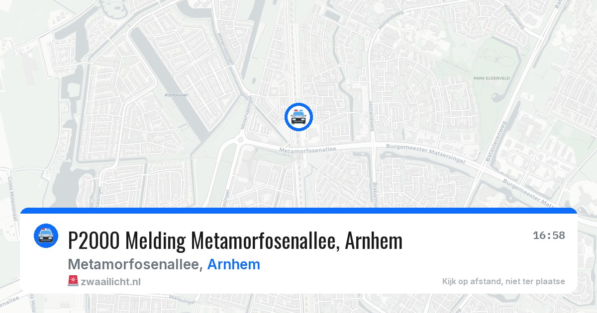 P2000 Melding Metamorfosenallee, Arnhem — 11 jul 2026