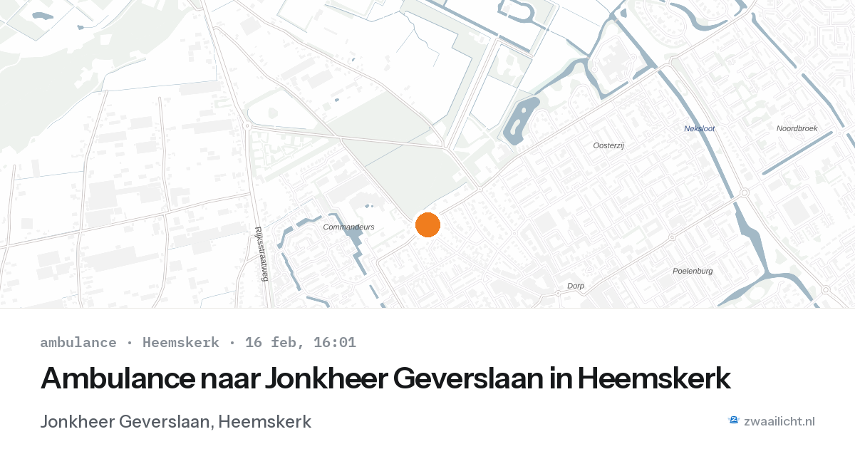 Ambulance naar Jonkheer Geverslaan in Heemskerk — 16 feb 2026