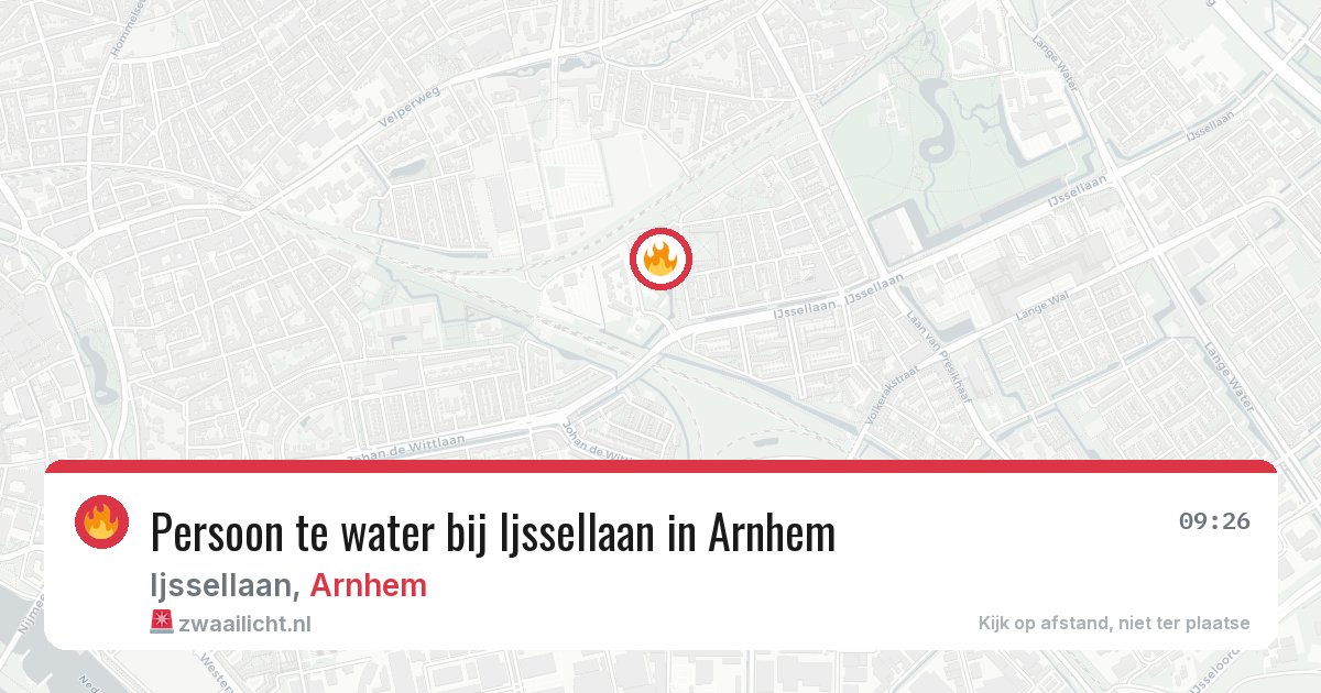 Persoon te water bij Ijssellaan in Arnhem — 17 jun 2026
